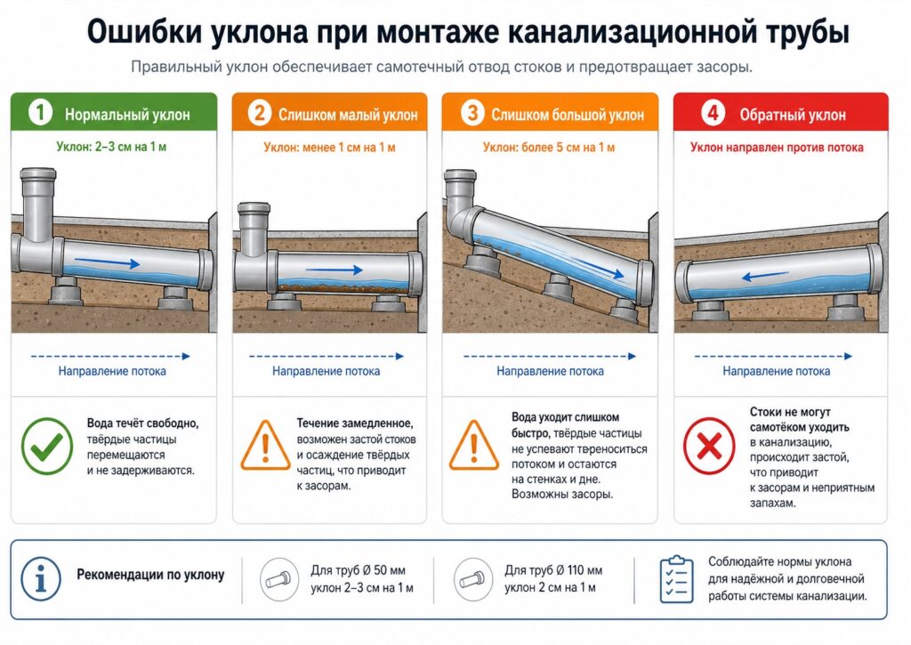 Уклон трубы
